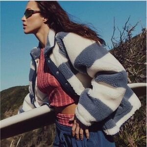 NWOT Free People Printed Fleece Jacket